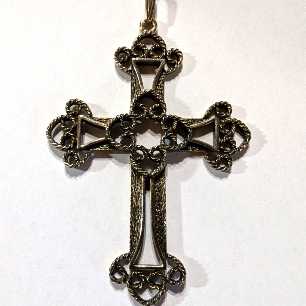 Vintage Sarah Coventry Ornate Cross Pendant 1973 Limited Edition